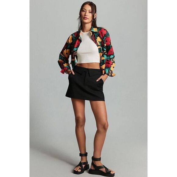 Anthropologie Pepaloves Floral Bomber Lightweight Jacket Small - Picture 1 of 7